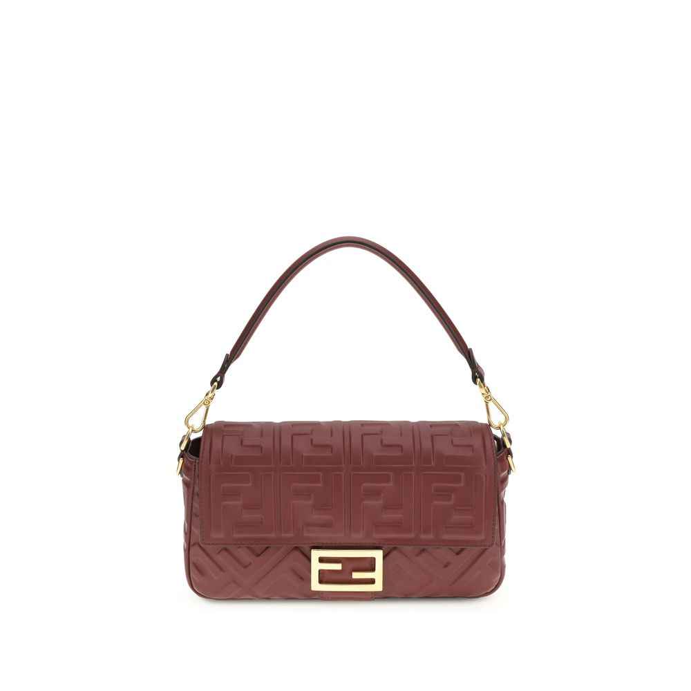 Fendi The Baguette Shoulder Bag, burgundy leather, gold hardware, front view