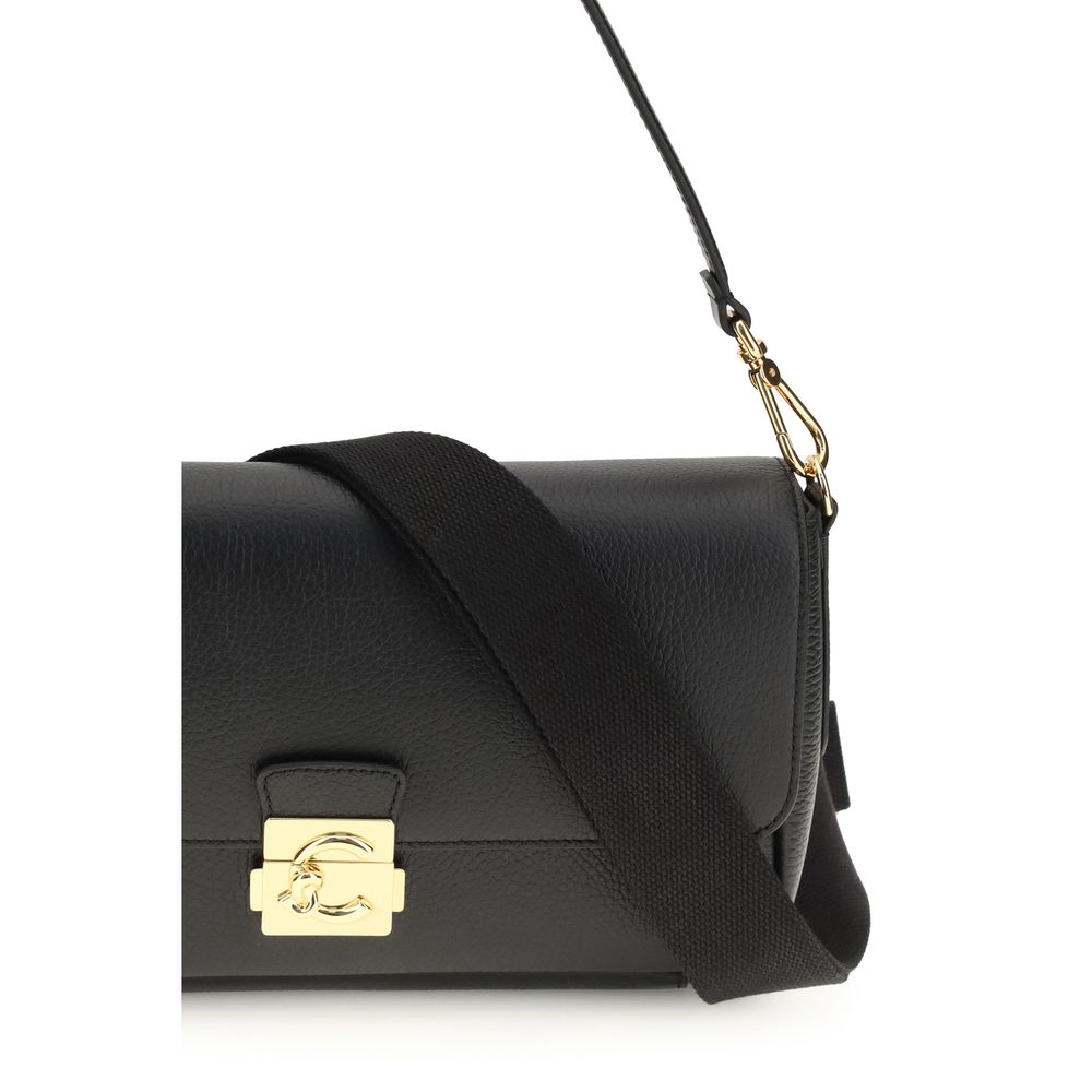 Coccinelle Black The C-Me Lock Medium Shoulder Bag