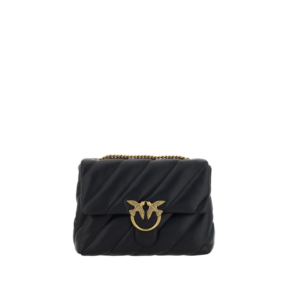 PINKO Black The Love Puff leather Shoulder Bag