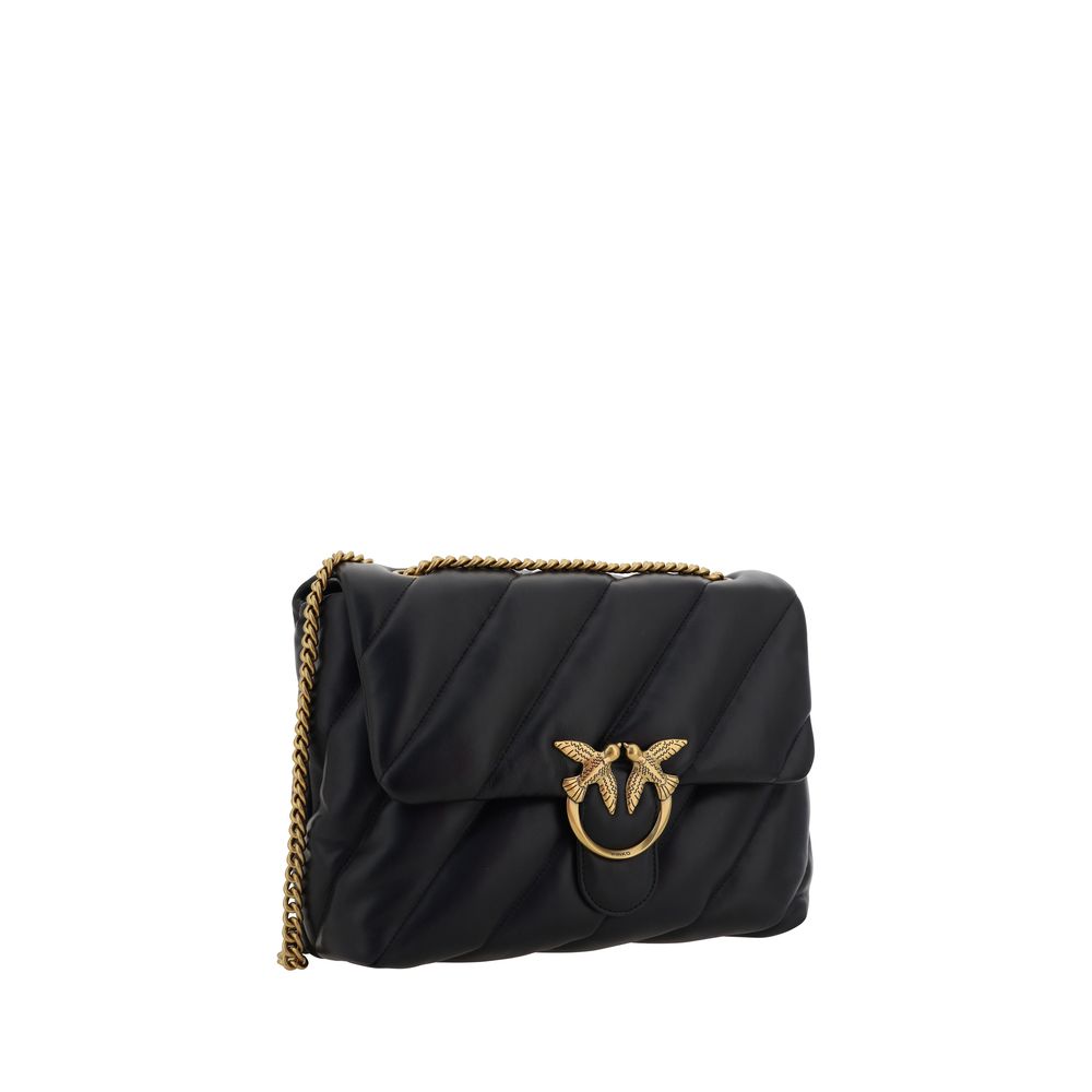 PINKO Black The Love Puff leather Shoulder Bag