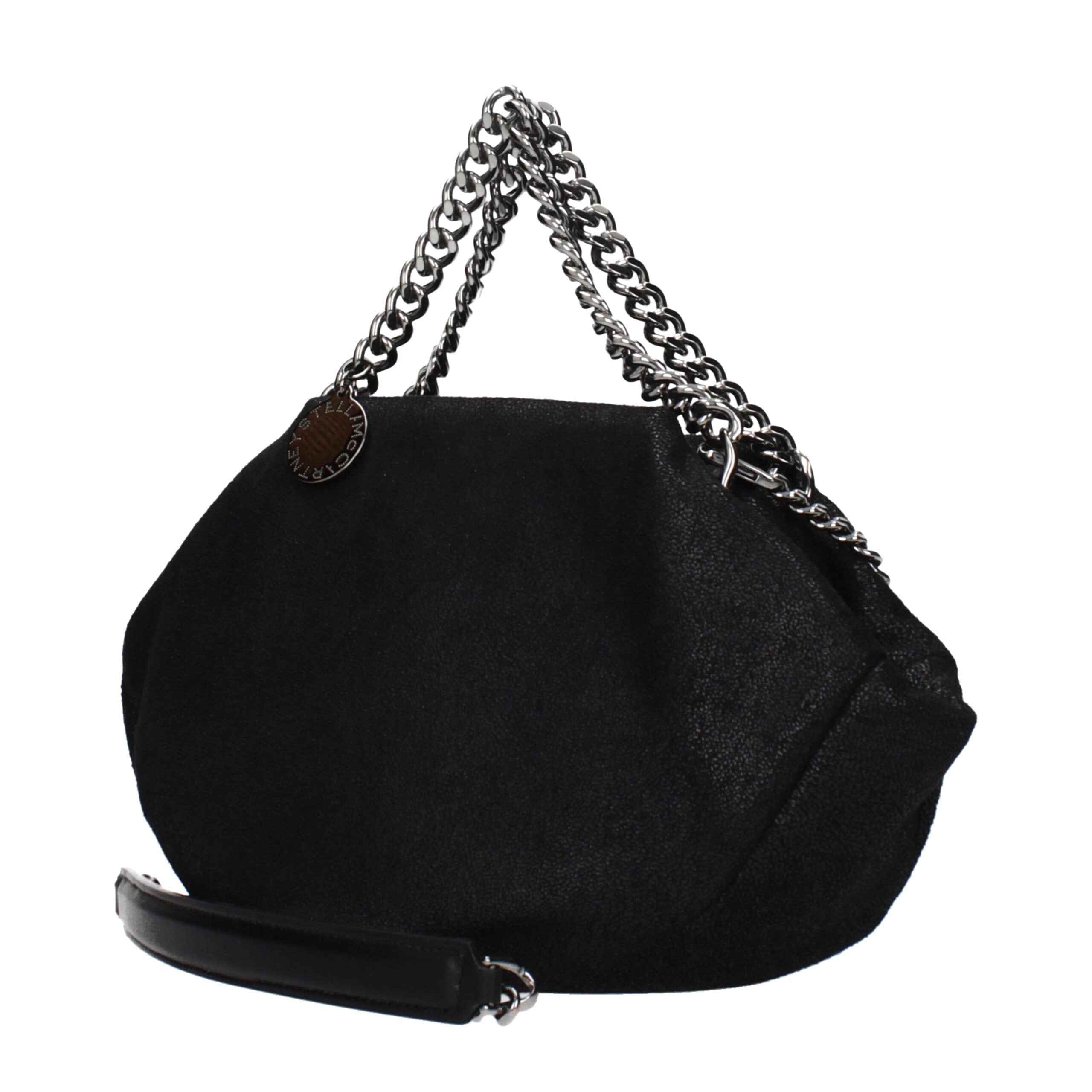 Stella McCartney Eco Suede Black Shoulder Bag, chain strap, side view