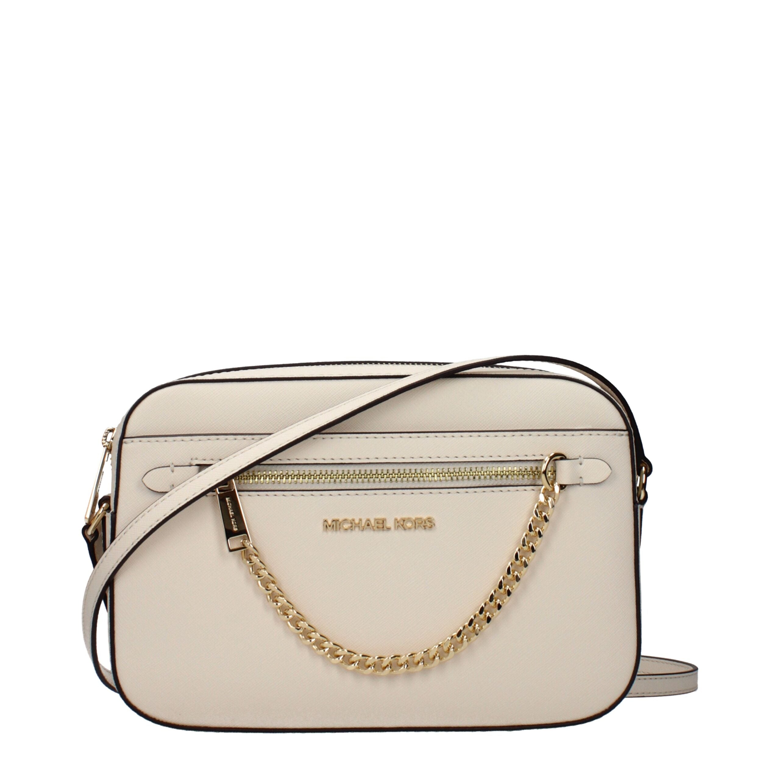 Michael Kors Beige Jet Set Saffiano Crossbody Bag