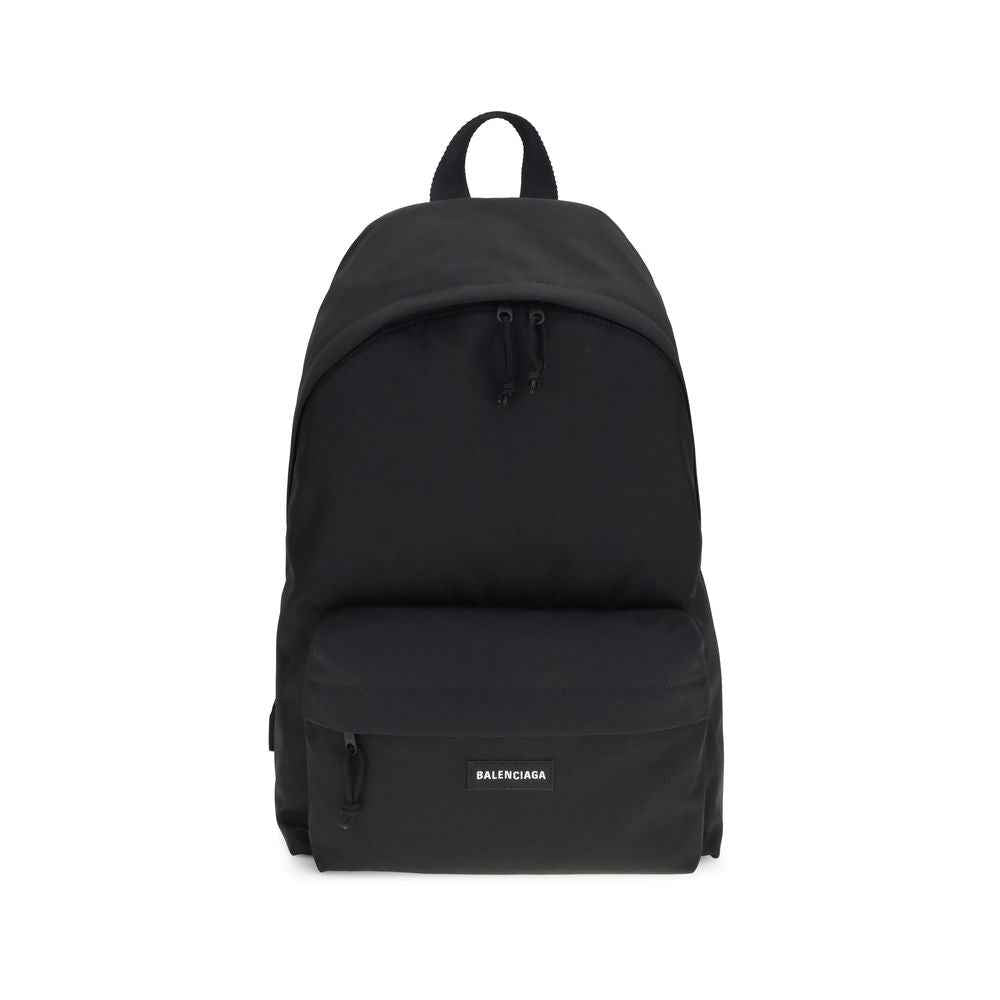 Balenciaga Explorer backpack in black polyamide, front view