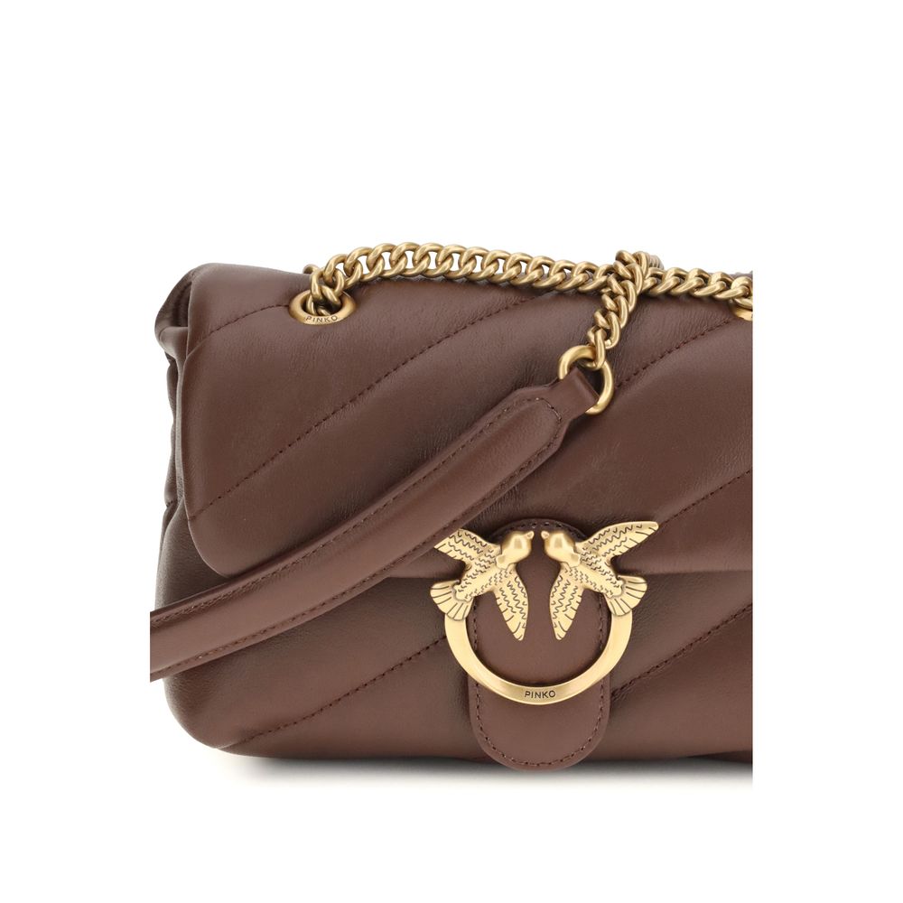 PINKO Brown Love Mini Puff Shoulder Bag
