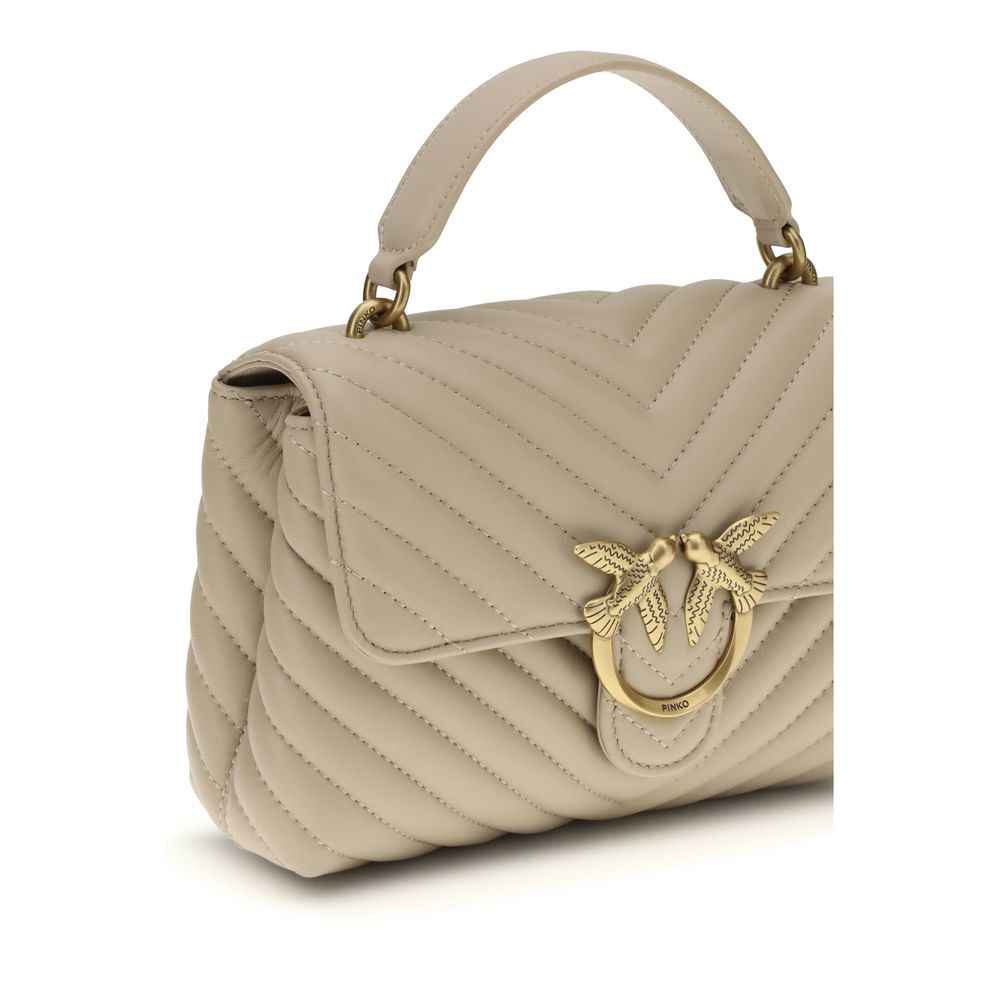 PINKO Love Lady Mini handbag beige quilted calf leather top-handle front view