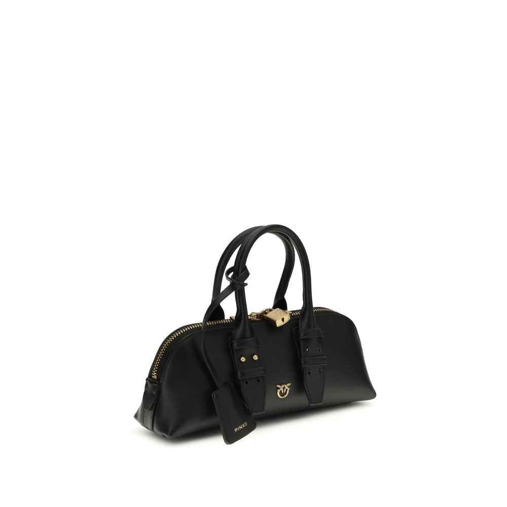 PINKO The Escape Baguette Shoulder Bag Black Calf Leather Front View