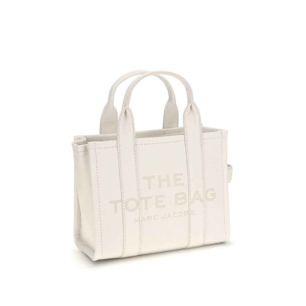 Marc Jacobs Small Tote white leather tote bag front view