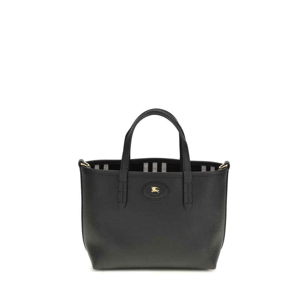 Burberry Bloomsbury Tote Bag in black calf leather, front view