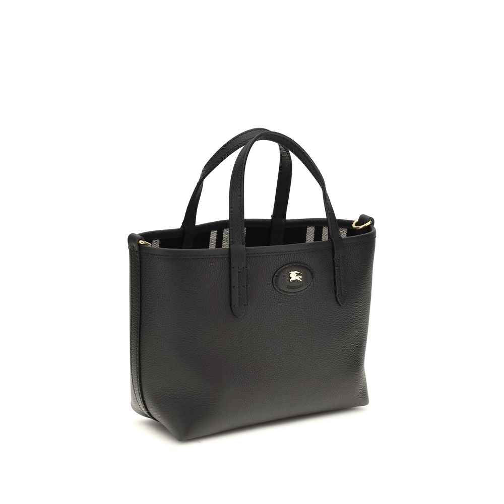 Burberry Bloomsbury Tote Black leather, two handles, front view