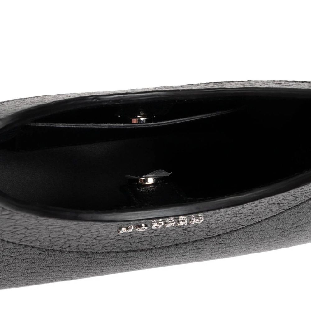 Alexander McQueen Mini Cross-Bar Handbag, black pebbled leather, interior view