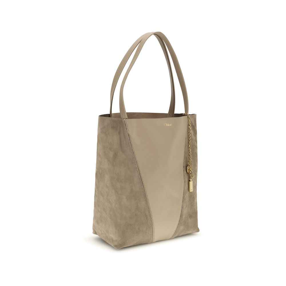Chloé Bos Taurus calf leather beige shoulder bag front view