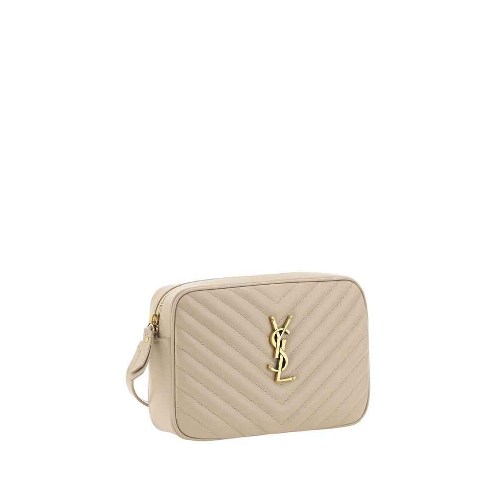 Saint Laurent Lou Camera Bag beige calfskin crossbody front view