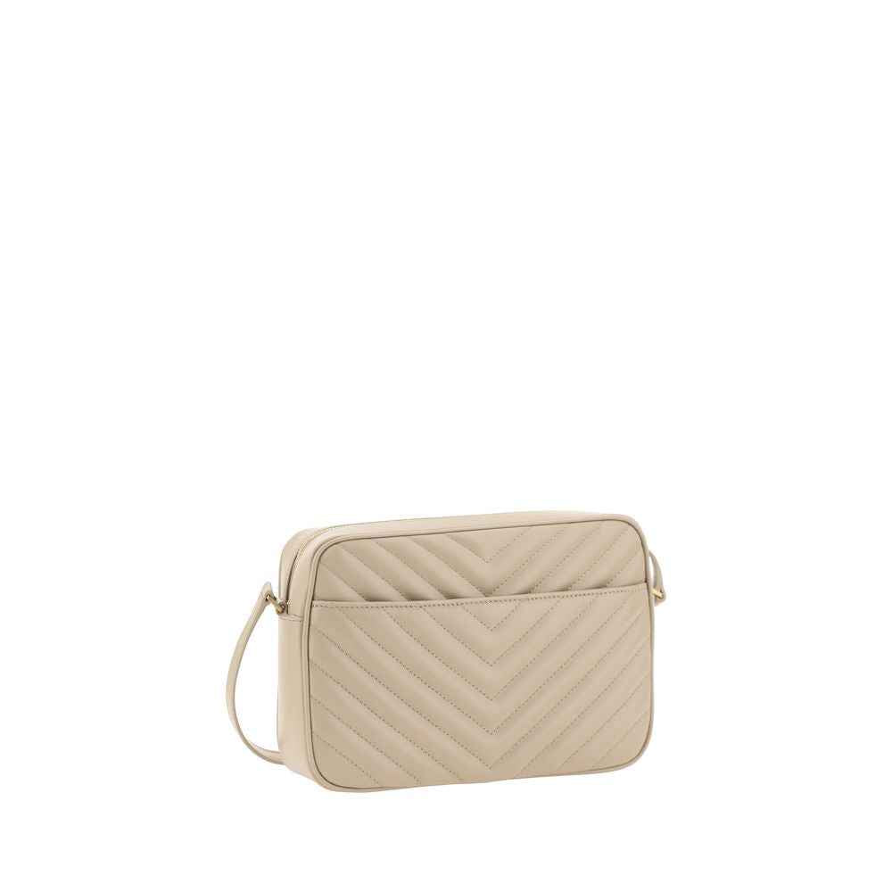 Saint Laurent Lou Camera Bag beige quilted calfskin crossbody front view
