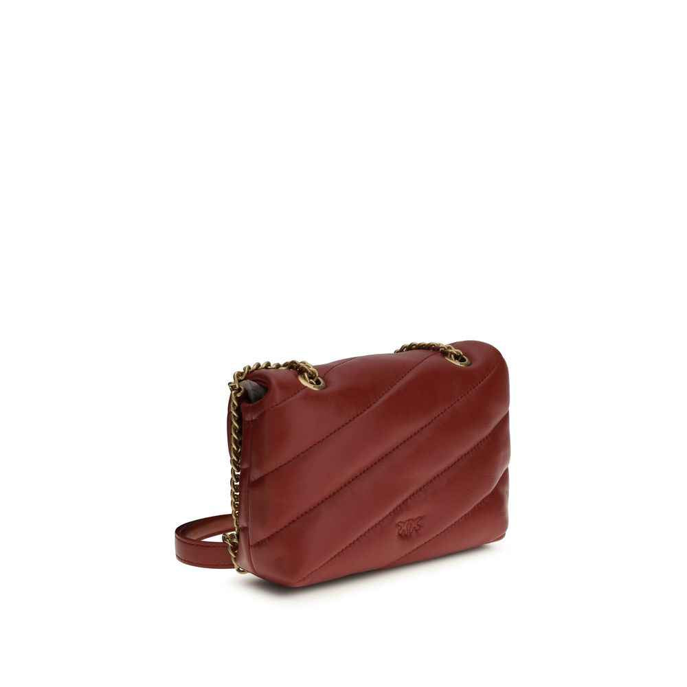 PINKO Love Baby shoulder bag, Bordeaux calf leather, quilted design, front view