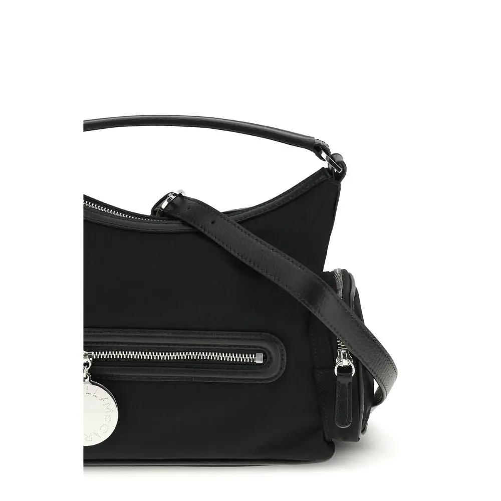 Stella McCartney Black Other Fibres Shoulder Bag, black fabric, side view