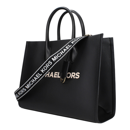 Michael Kors Leather Bolso de Mano Negro Piel
