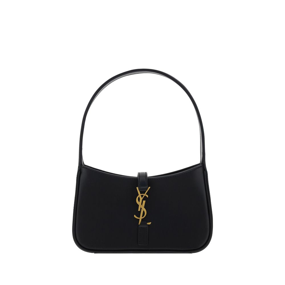 Saint Laurent Le 5 à 7 Mini Hobo Bag, black leather, front view