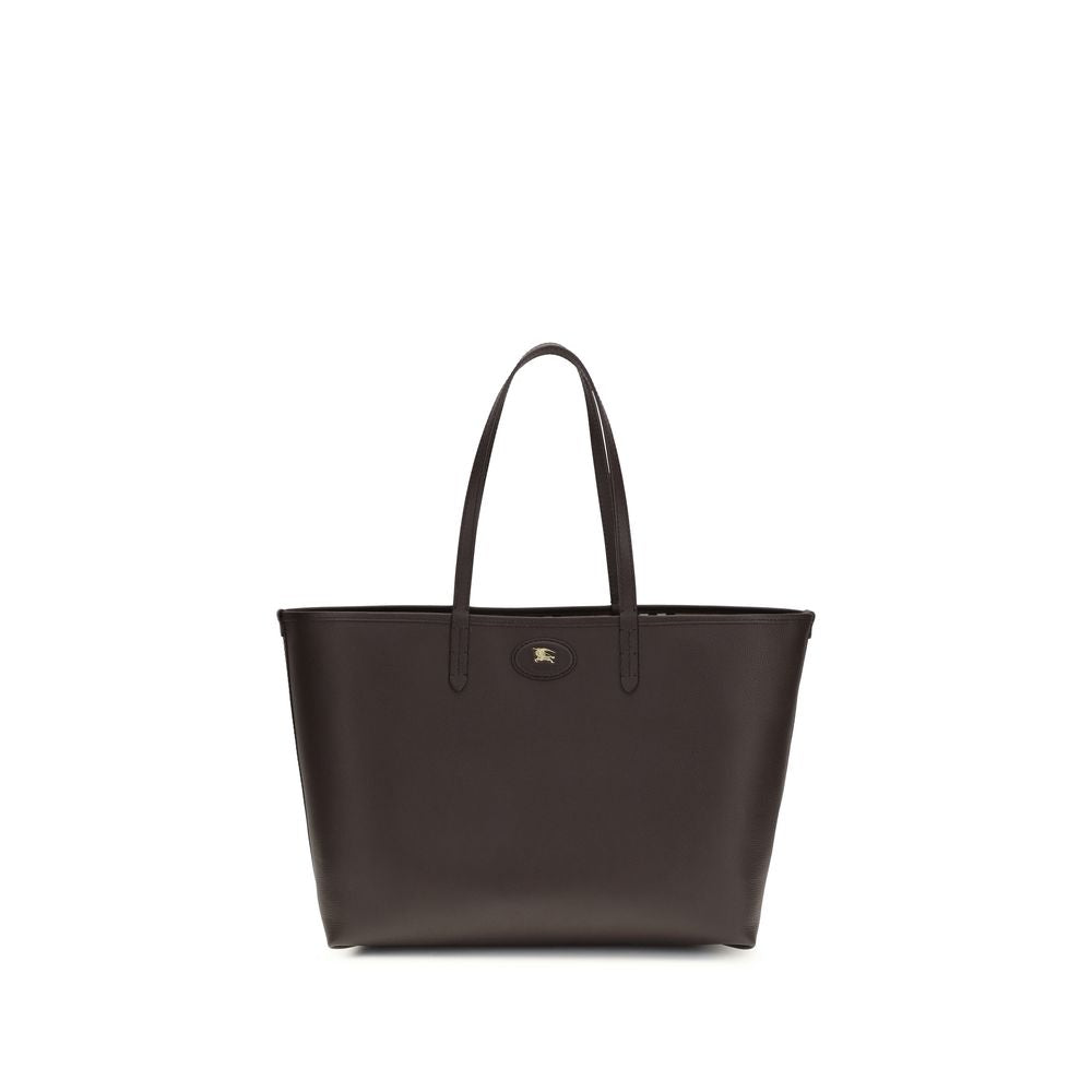 Burberry Bloomsbury Medium Reversible Tote Bag, dark brown leather, front view