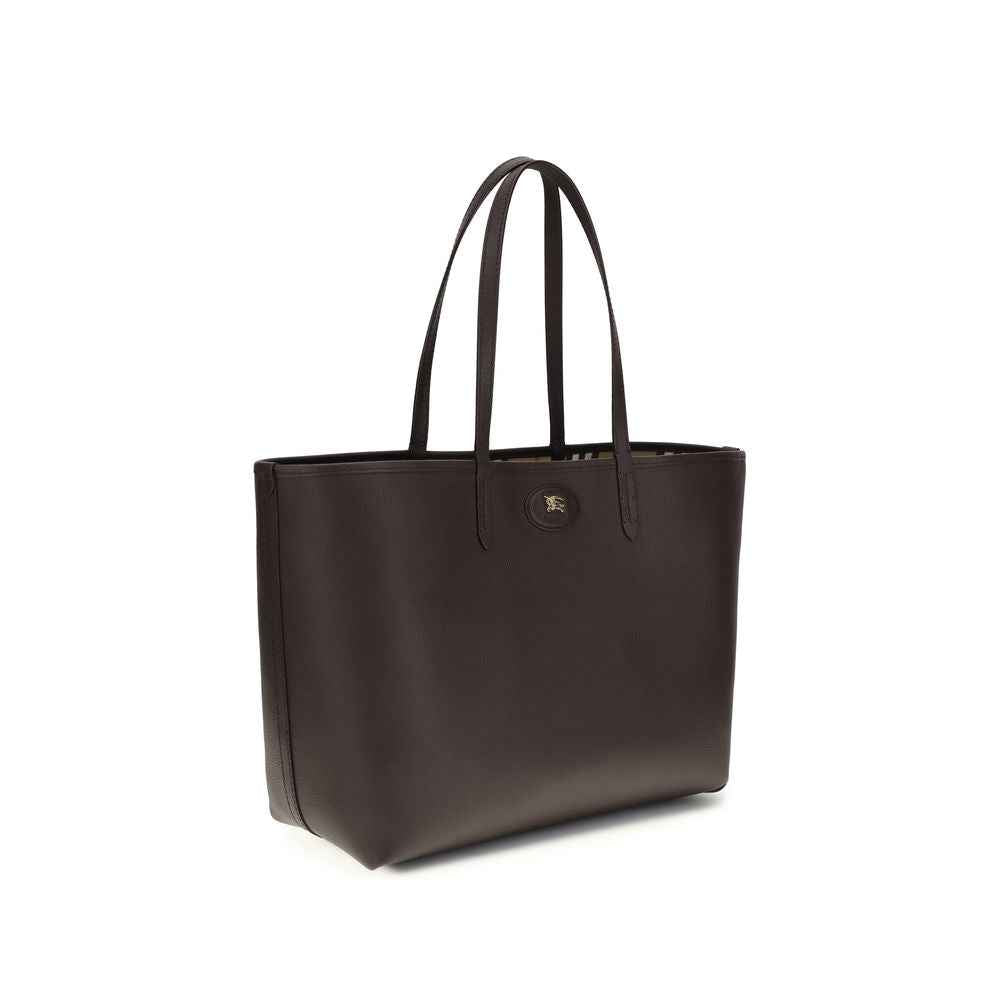 Burberry Bloomsbury Tote Bag, brown leather, two top handles, front view