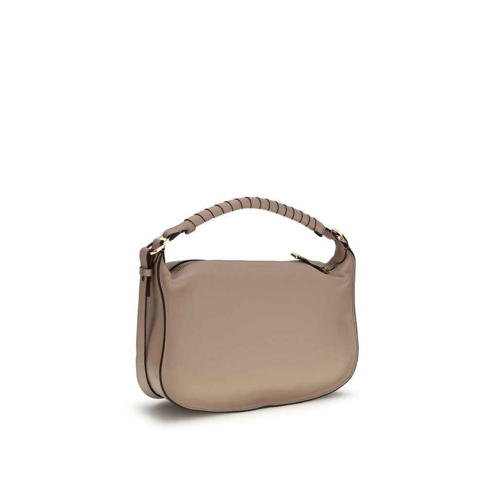 Chloé Small Marcie Shoulder Bag beige calf leather front view