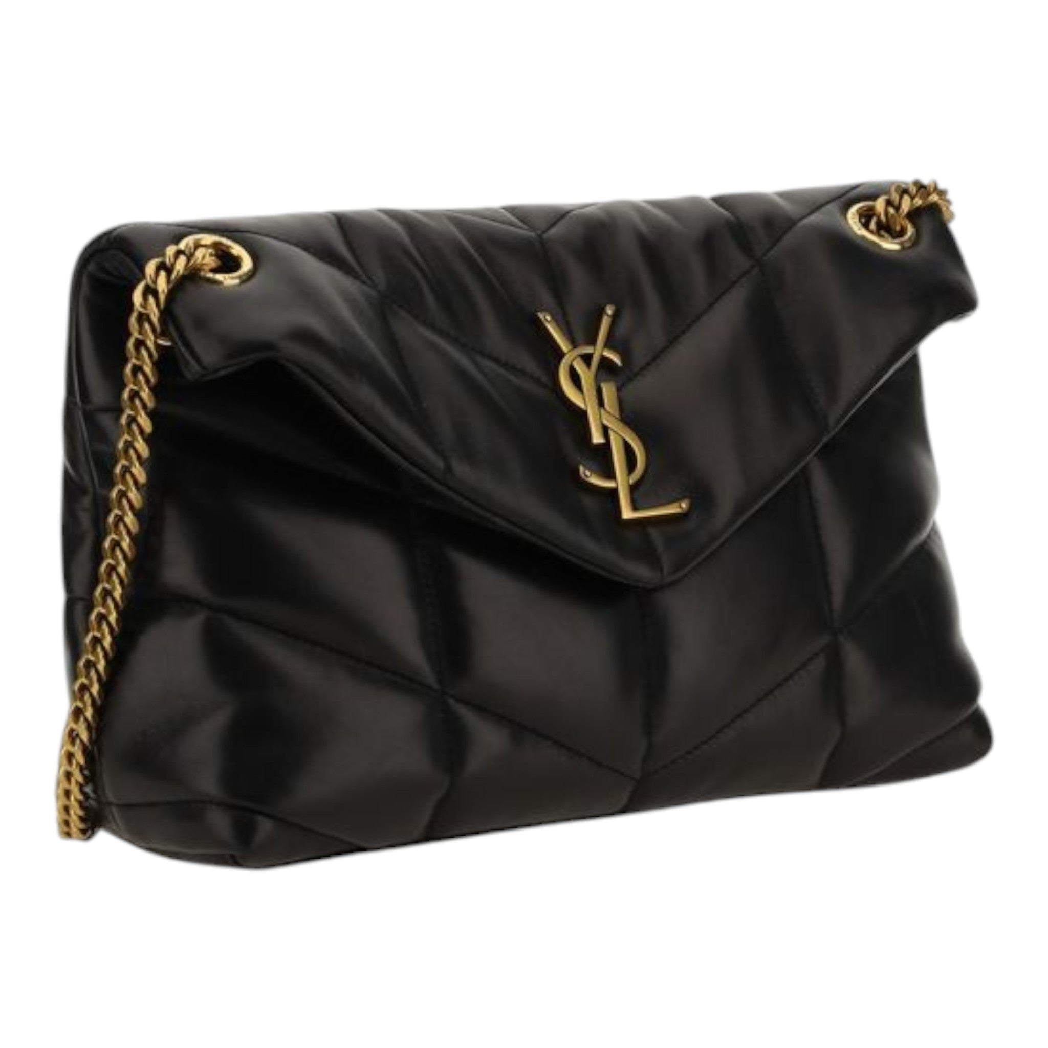 Saint Laurent Black Loulou Puffer Shoulder Bag