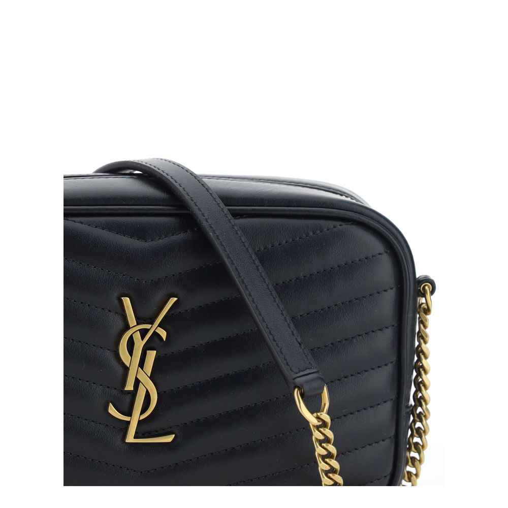 Saint Laurent Mini Lou Camera Bag black calf leather shoulder bag logo detail