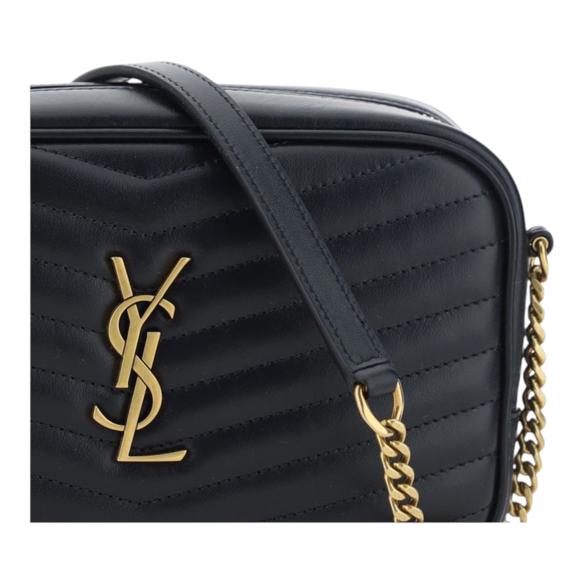 Saint Laurent Black Mini Lou Camera Bag