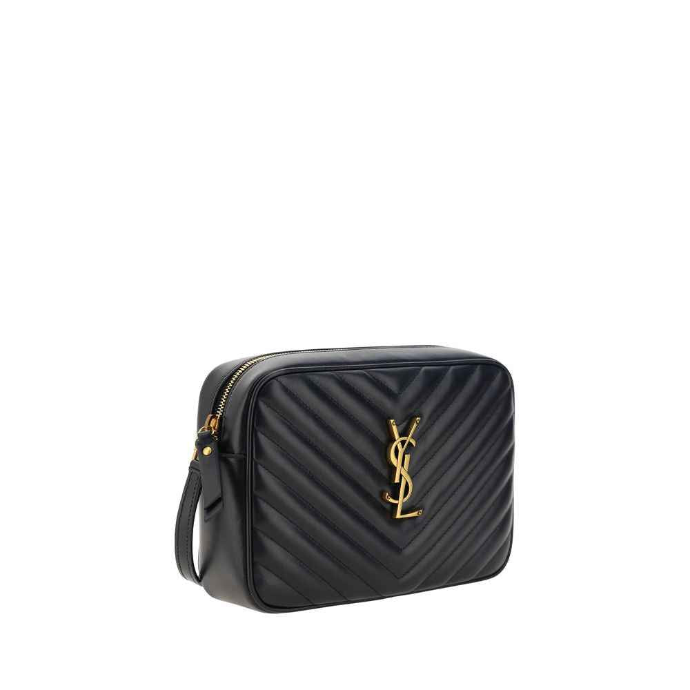 Saint Laurent Lou Camera Bag, black leather, crossbody bag, front view