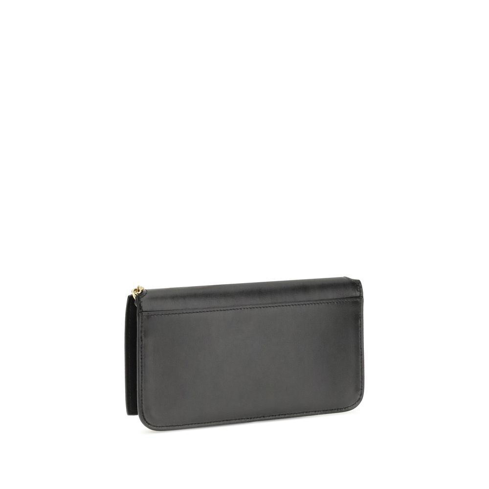 Saint Laurent Black Cassandre Phone Holder on Chain