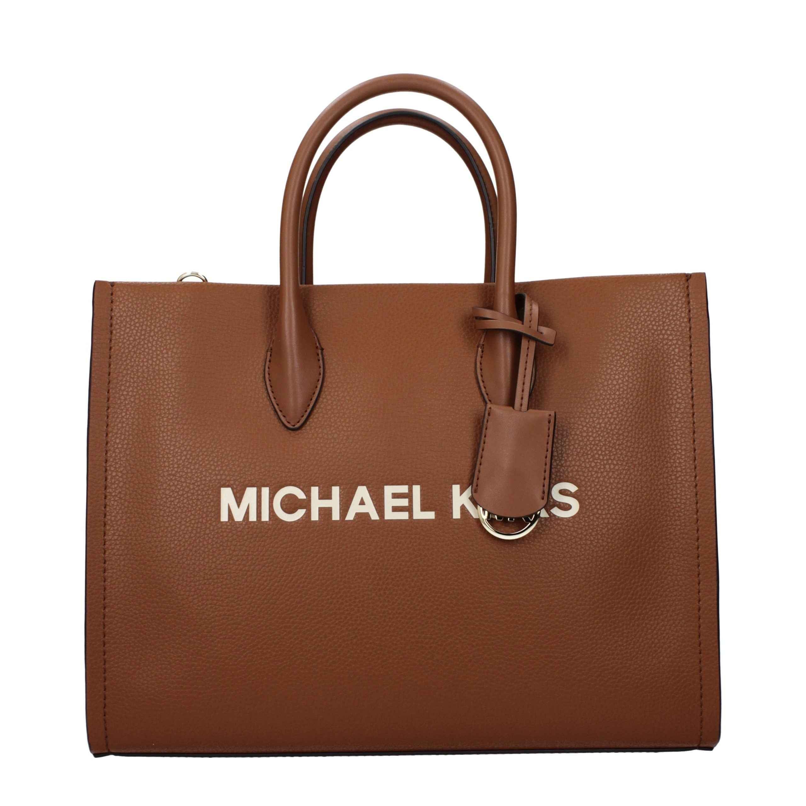 Michael Kors Pratt brown leather tote bag, medium, front view