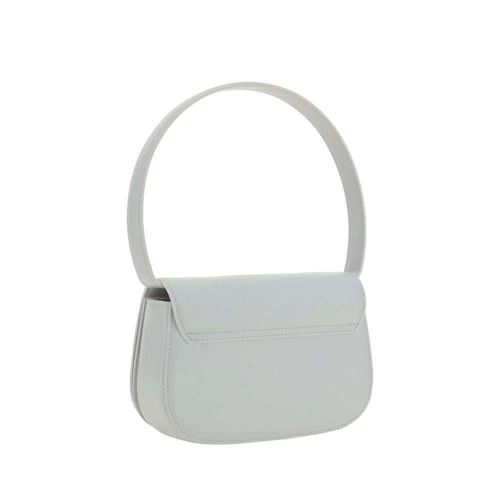 Diesel White 1DR Shoulder Bag leather, top-handle, front view