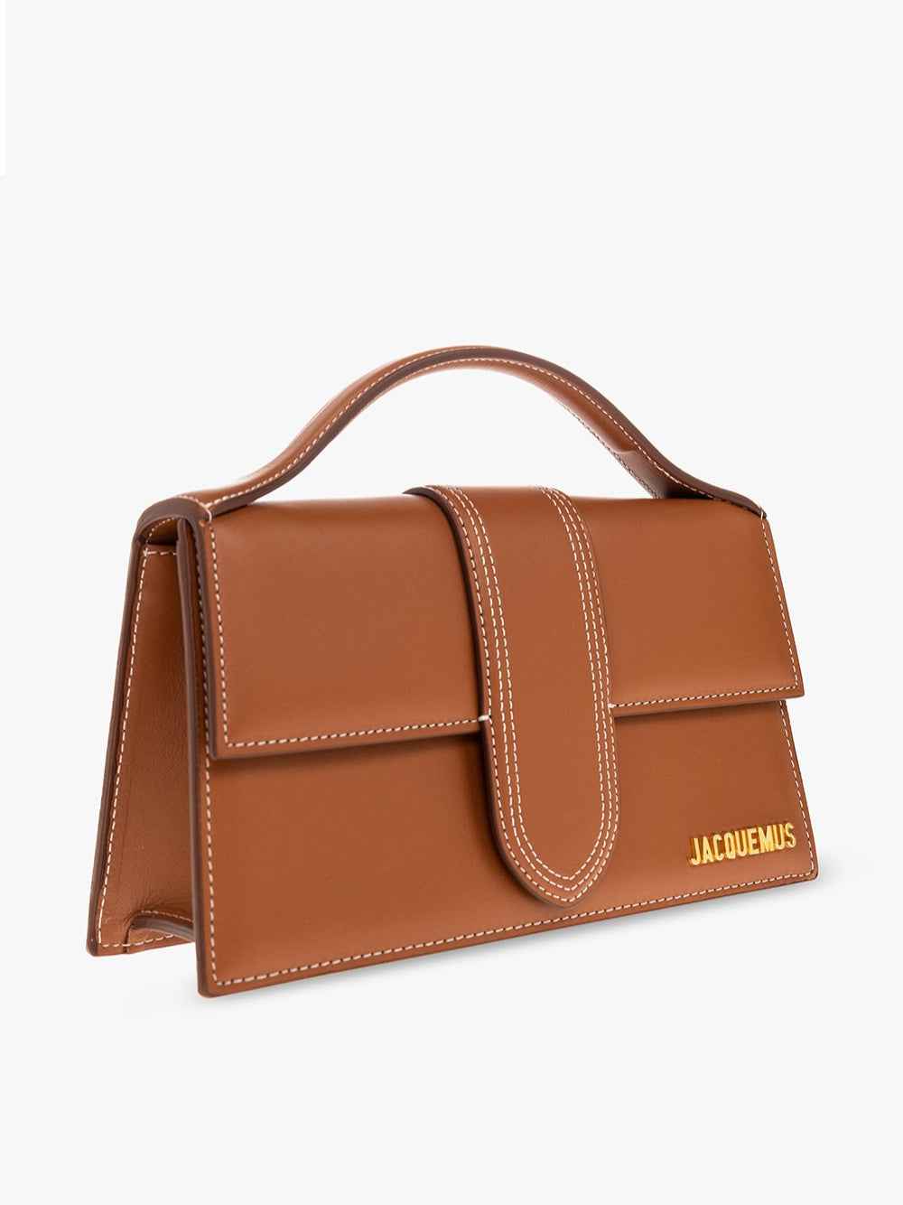 Jacquemus Le Grand Bambino brown leather crossbody bag, front view