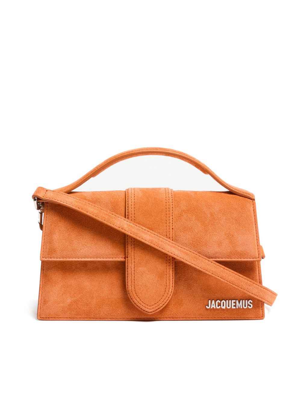 Jacquemus Le Grand Bambino terracotta suede crossbody bag, front view