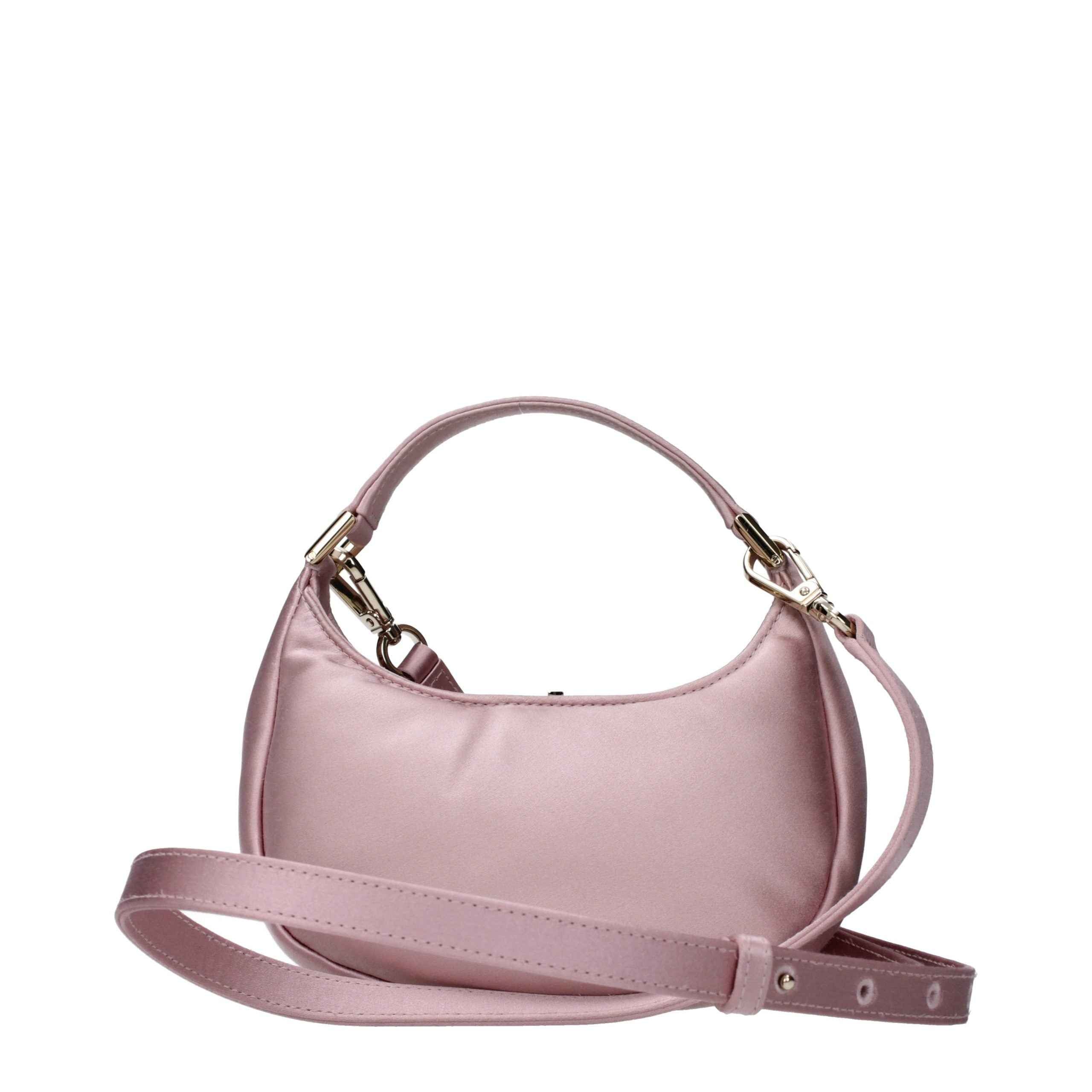 Jimmy Choo Edie Hobo Mini handbag pink satin shoulder bag front view