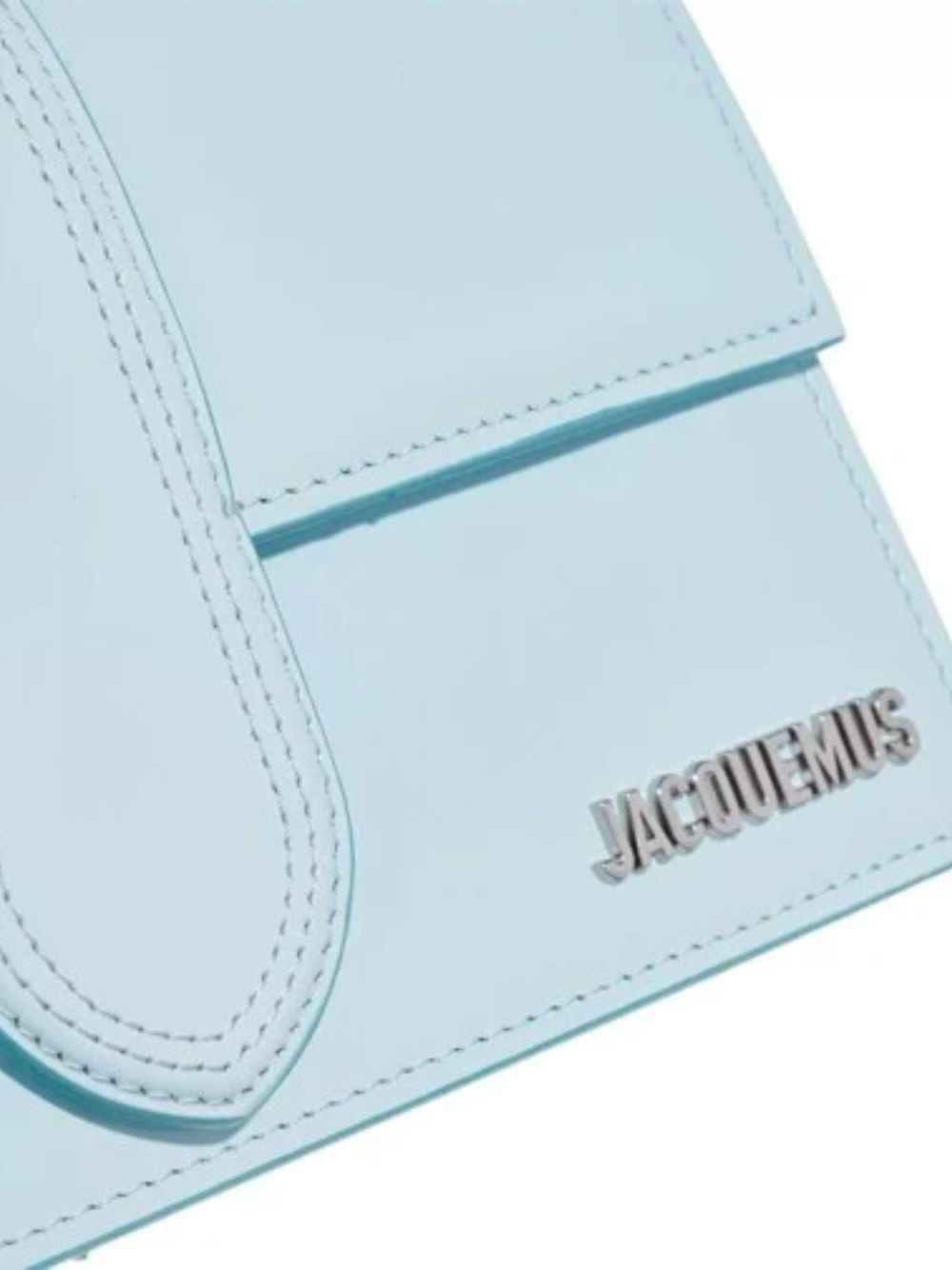 Jacquemus Le Grand Bambino pale blue leather crossbody bag front view