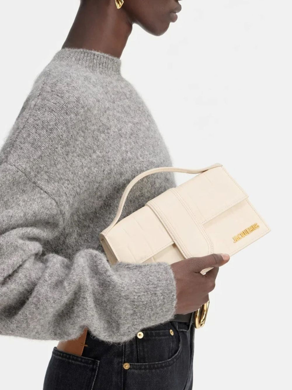 Jacquemus Ivory Cocco Le Grand Bambino