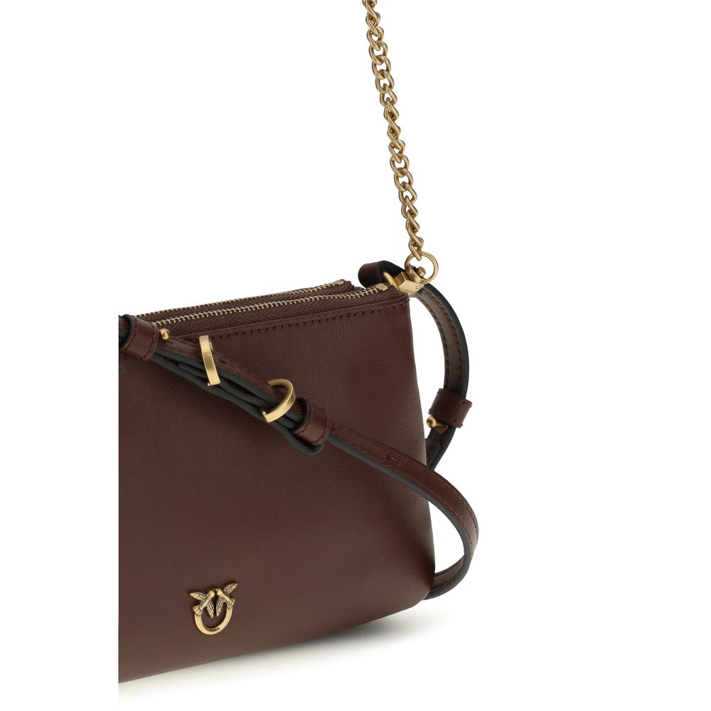 PINKO Brown Mini Double Shoulder Bag