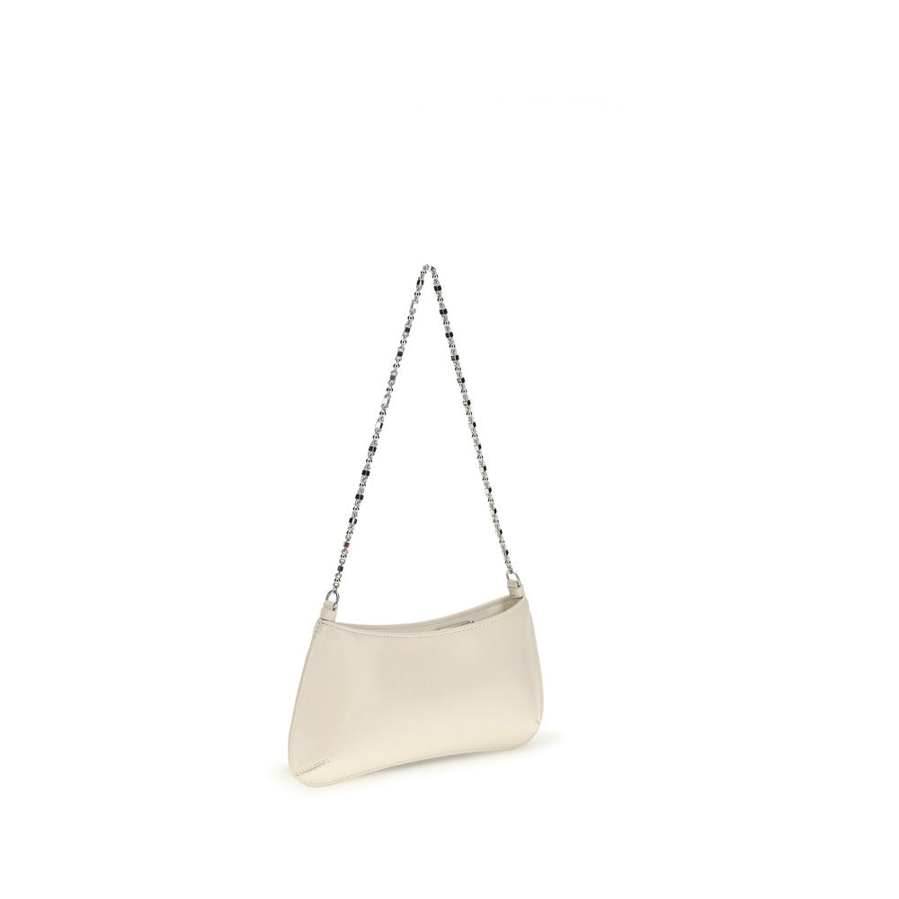 Jacquemus Le Bisou Chaîne beige leather shoulder bag front view