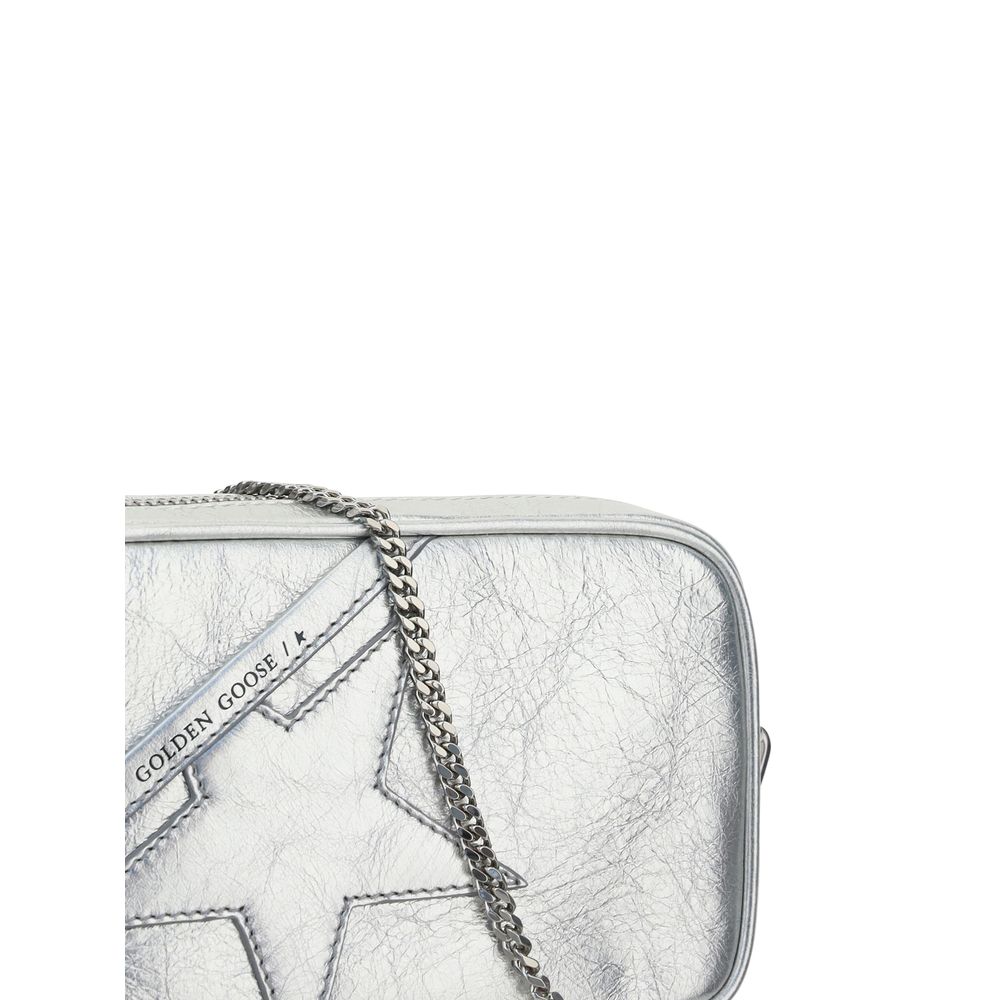 Golden Goose Calfskin Mini Star Bag silver crossbody front view