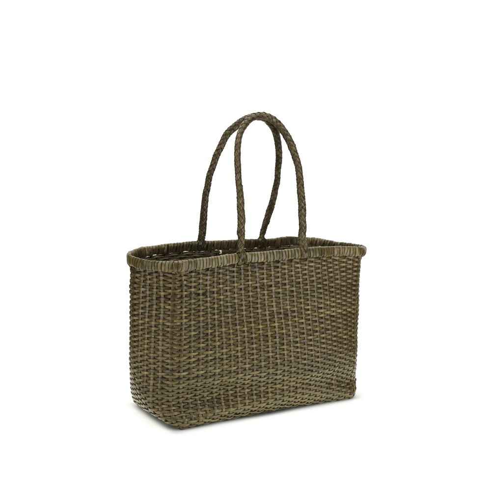 Dragon Diffusion Weave Big Tote Bag, brown wicker, front view