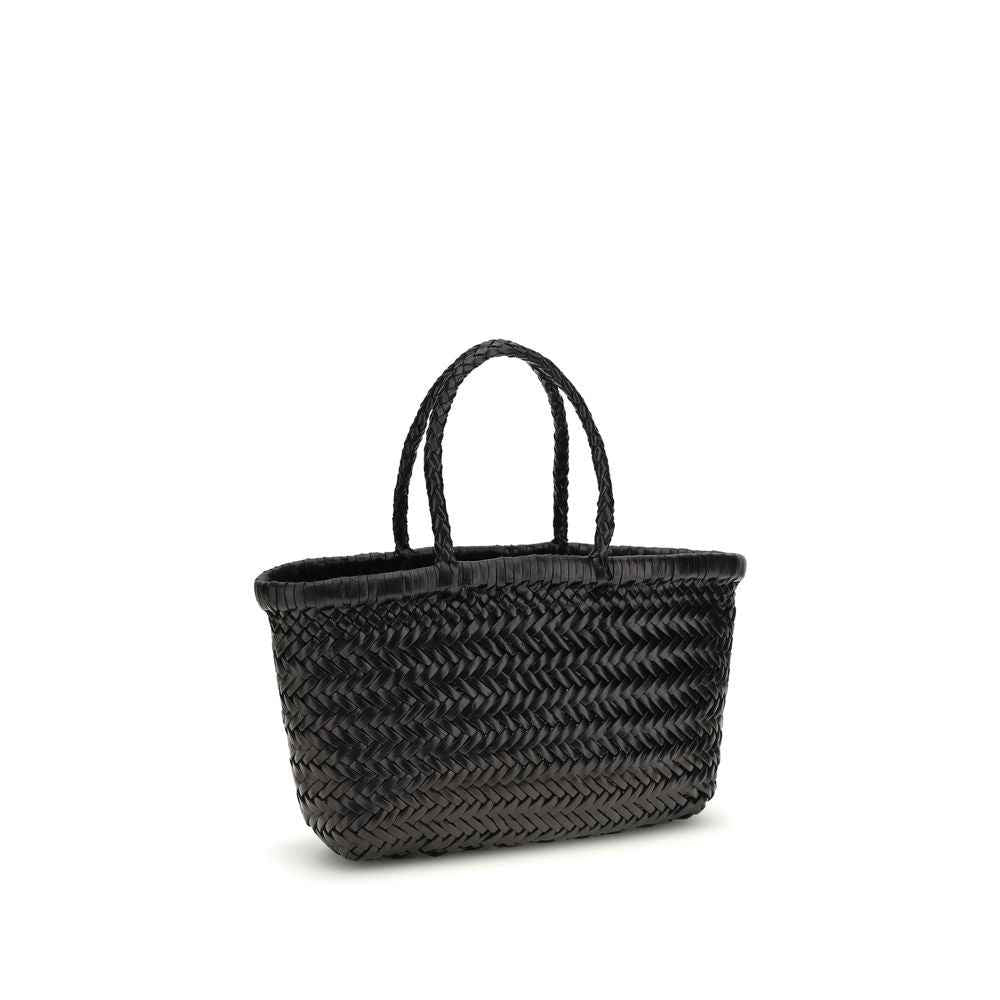 Dragon Diffusion Triple Jump Small Tote Bag in black bamboo weave, front view
