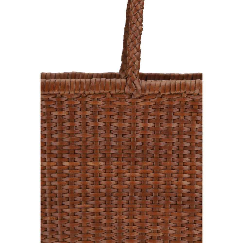 Dragon Diffusion Big Weave Tote Bag, brown woven leather, front view