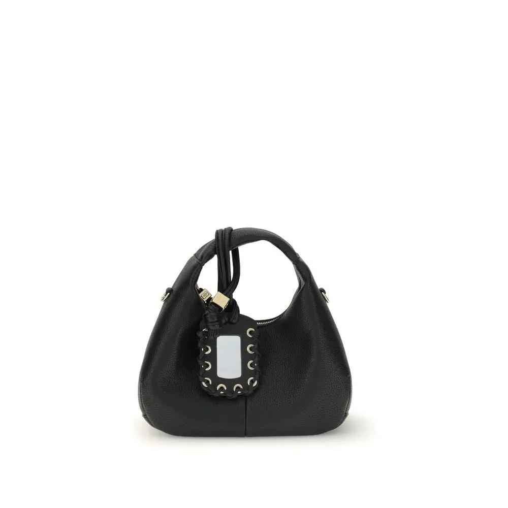 Ganni Black Butterfly Mini Hobo Bag