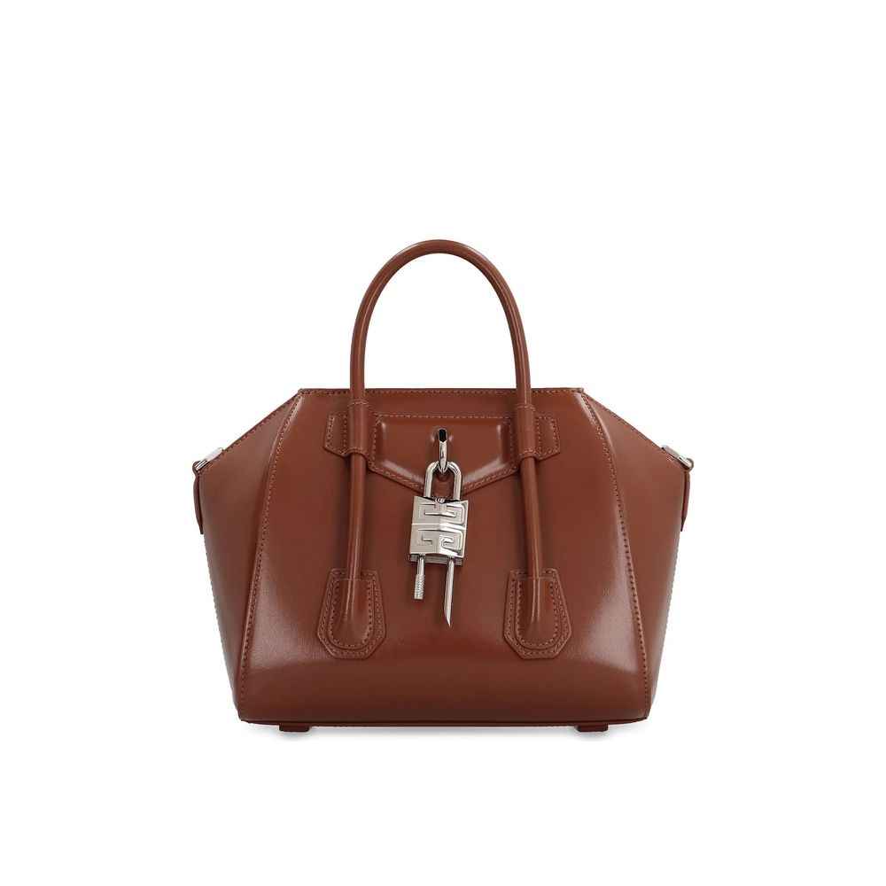 Givenchy Essential Boston Bag brown leather satchel front view