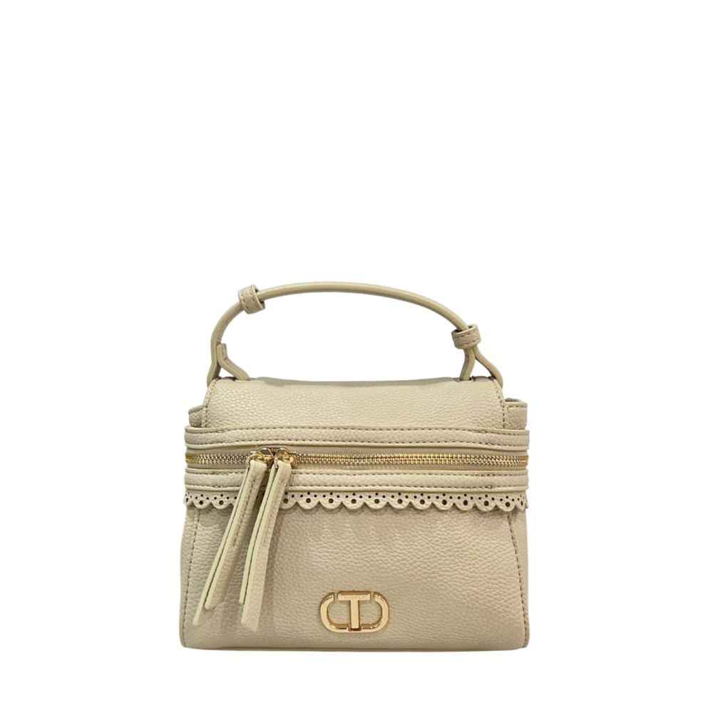 Twinset Beige Polyethylene Shoulder Bag mini front view