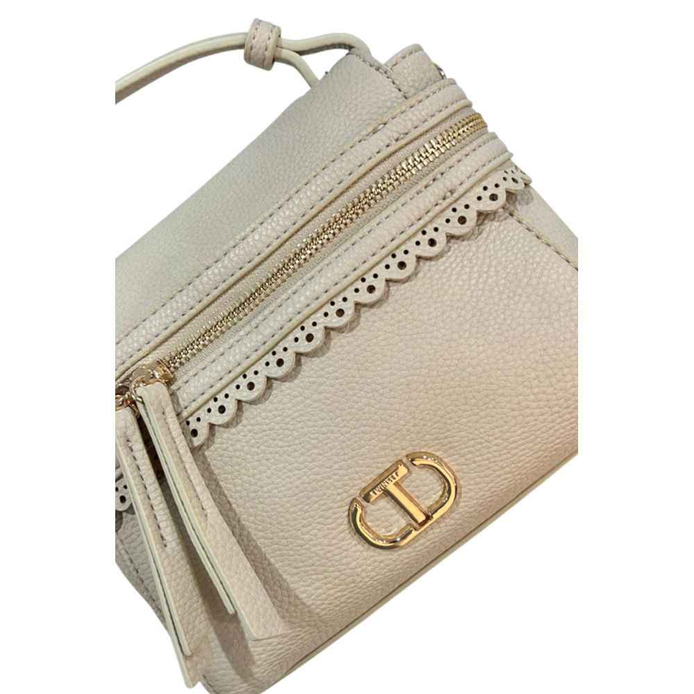 Twinset Beige Polyethylene Shoulder Bag front view