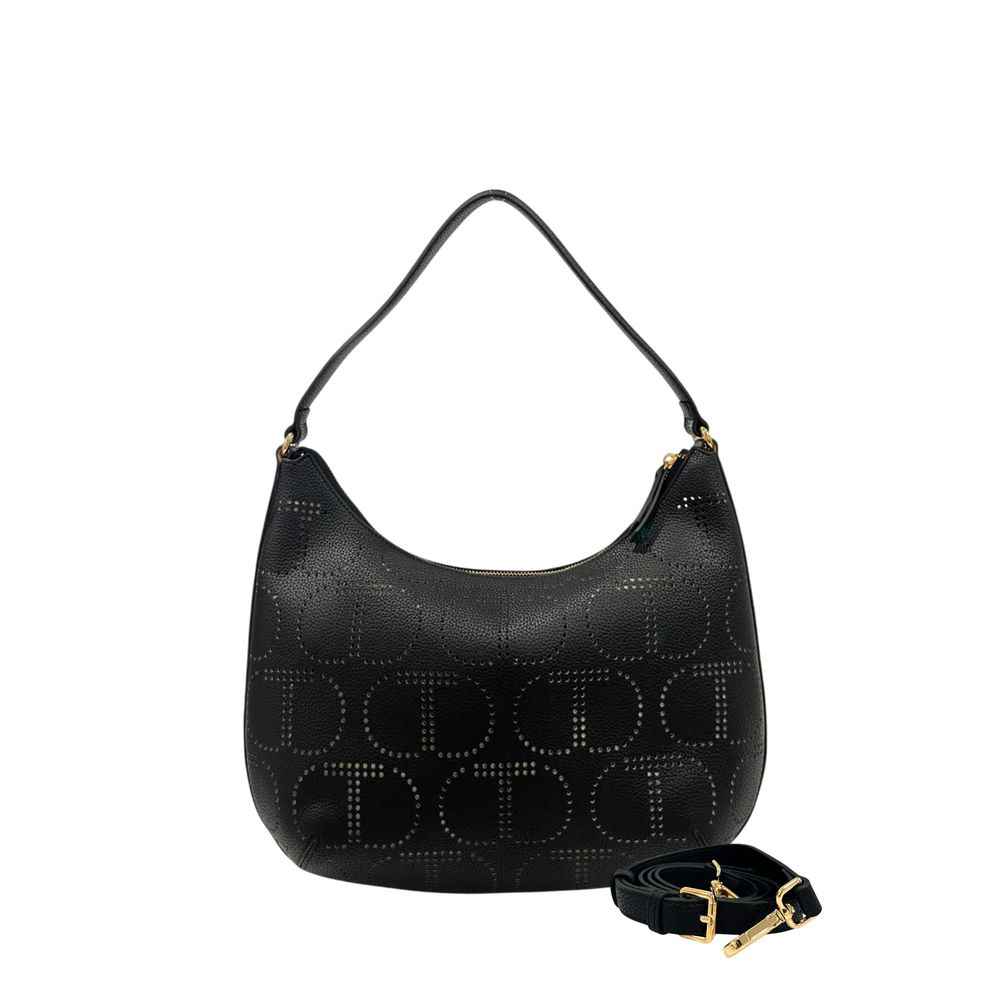 Twinset Black Polyethylene Shoulder Bag detachable strap front view
