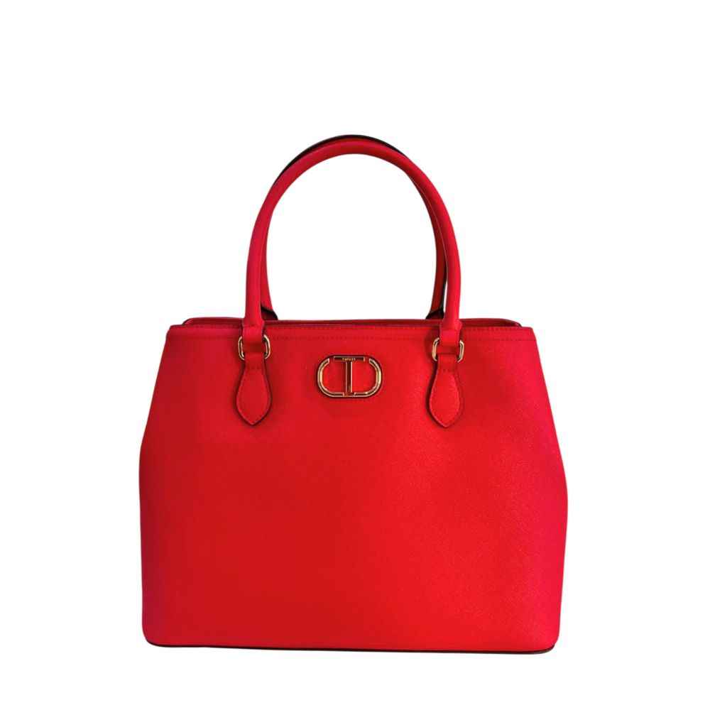 Twinset Red Handbag red PU leather shoulder bag front view