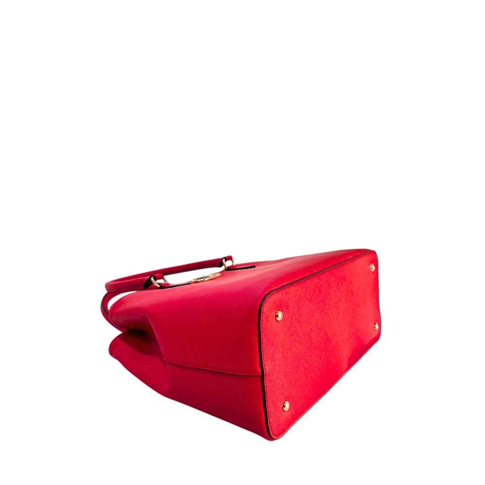 Twinset Red Handbag shoulder bag, red with gold hardware, bottom view