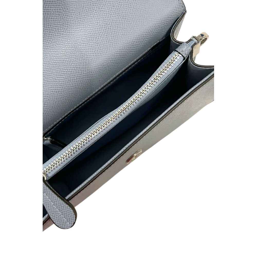 Twinset Blue Mini Handbag, pebbled PU shoulder bag interior view